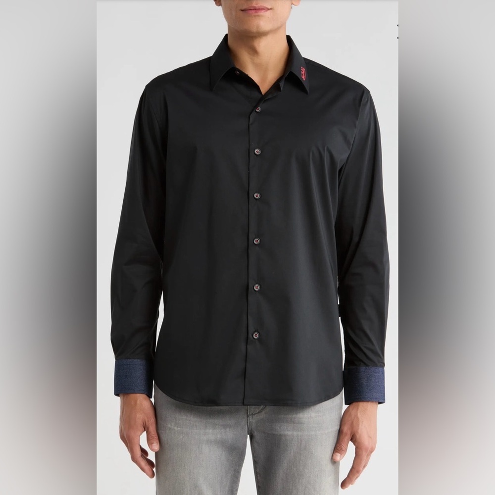 Von Dutch Men's Black Button-Up Shirt